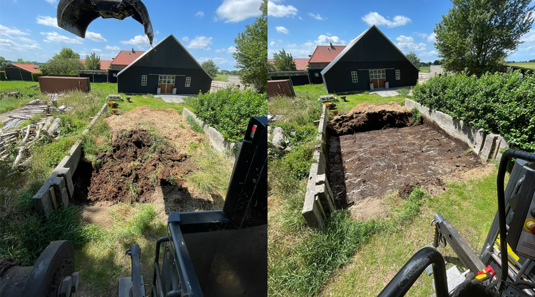 mesthoop legen voor en na